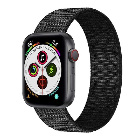 Apple Watch 5 (44 mm) nylonrannekoru - Dark black