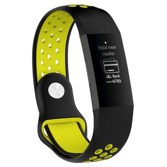 EBN Sport Rannekoru Fitbit Charge 3 - musta / keltainen