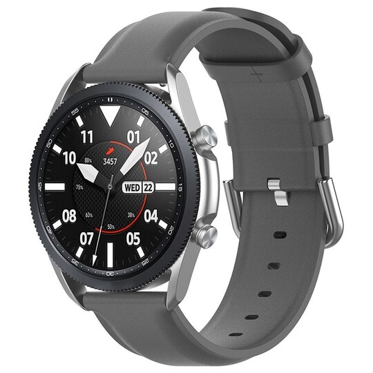 Nahkarannekoru Samsung Galaxy Watch 3 (45mm) - Harmaa