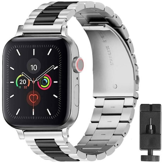 Rannekoru ruostumatonta terästä Apple Watch 5 (44mm) - hopea / fi