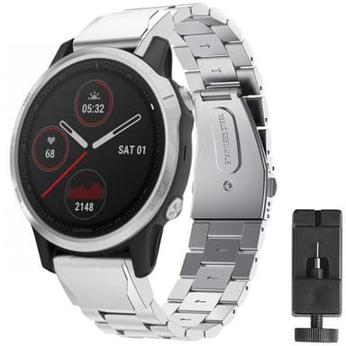 Rannekoru ruostumatonta terästä Garmin Fenix 6S - hopea