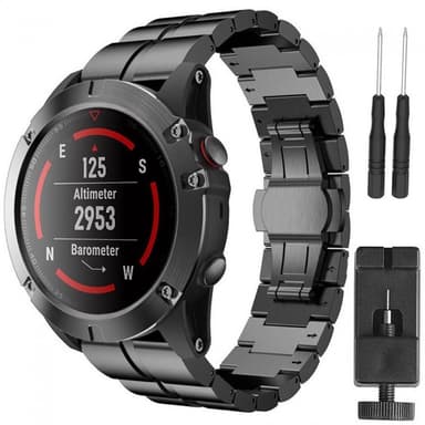 Kaksirivinen RSF-teräs Garmin Fenix 3 / 5X / 5X Plus - musta