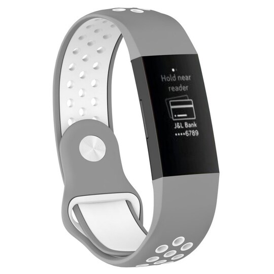 EBN Sport Rannekoru Fitbit Charge 3 - Harmaa / valkoinen