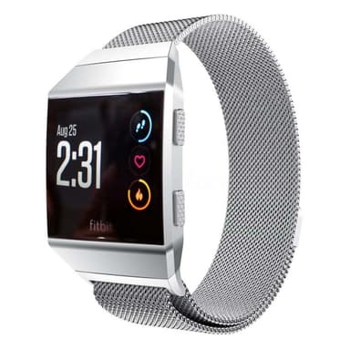 Milanese RSF teräsrannekoru Fitbit Ionic - hopea