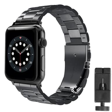 Rannekoru ruostumatonta terästä Apple Watch 6 (44mm) - musta
