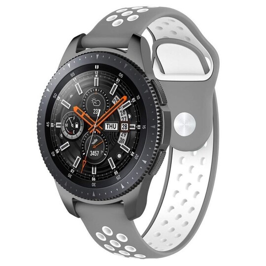EBN Sport rannekoru Samsung Galaxy Watch 46mm-harmaa / valkoinen
