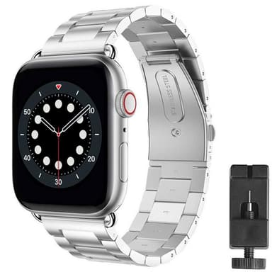 Rannekoru ruostumatonta terästä Apple Watch 6 (44mm) - Hopea