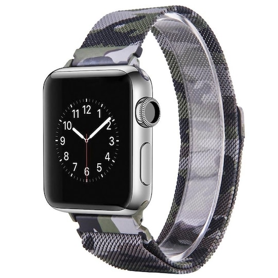 Apple Watch 4 (44) rannekoru Milanese Camo - vihreä