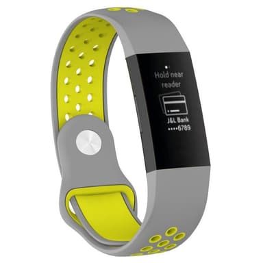 EBN Sport Rannekoru Fitbit Charge 3 - Harmaa / keltainen