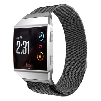 Milanese RSF teräsrannekoru Fitbit Ionic (L) - musta