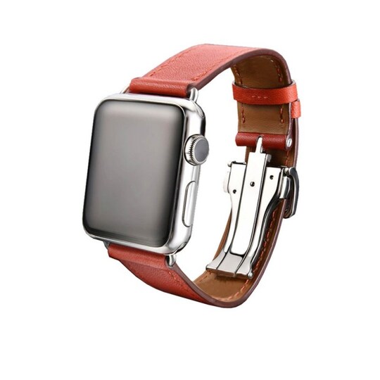 Apple Watch 38mm nahkarannekoru perhonen lukolla  - punainen