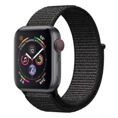 Apple Watch 4 (44mm) nailonrannekoru - musta vaaleanpunainen