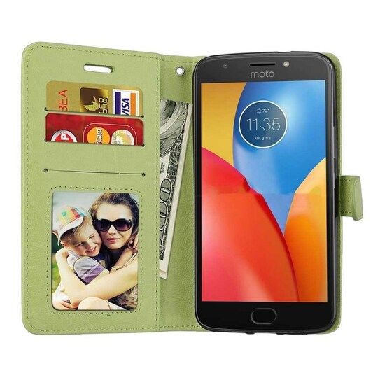 Lompakkokotelo 3-kortti Motorola Moto G5s (XT1794)  - vihreä