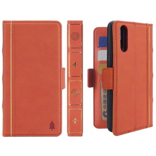 Retro kirja lompakko 2i1 Huawei P20 (EML-L29)  - oranssi