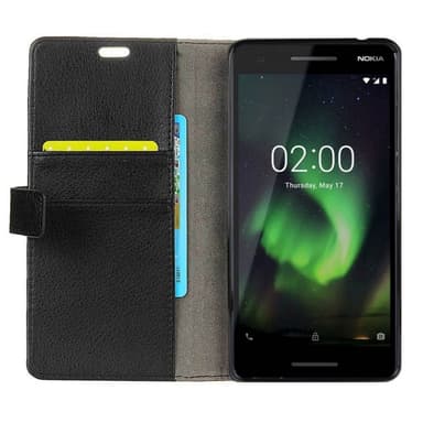 Lompakkokotelo 2-kortti Nokia 2.1 2018 (TA-1080)  - musta