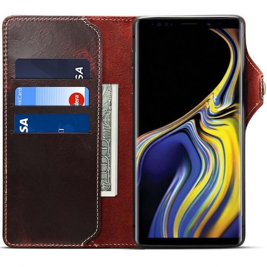Lompakkokotelo 3-kortti aito nahka Samsung Galaxy Note 9 (SM-N960F)  -
