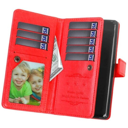 Lompakkotelo Flexi 9-kortti Motorola Moto X4 (XT1900)  - punainen