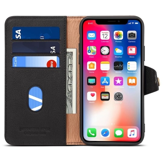 Denior Mobilplånbok läder 3-kort Apple iPhone XR (6.1"")  - musta