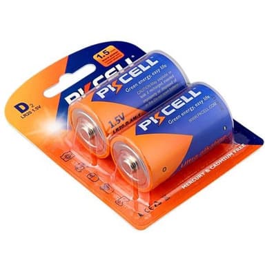 PKCELL-paristot, 1,5 V alkalinen D / LR20, 2 kpl