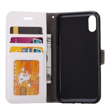 Lompakkokotelo 3-kortti Apple iPhone XS (5.8")  - valkoinen