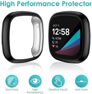 Näytönsuoja Fitbit Sense / Versa 3 TPU musta