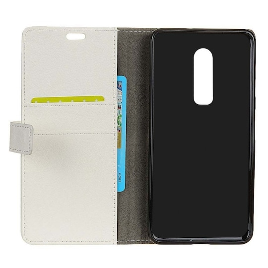 Lompakkokotelo 2-kortti OnePlus 6 (A6000)  - valkoinen