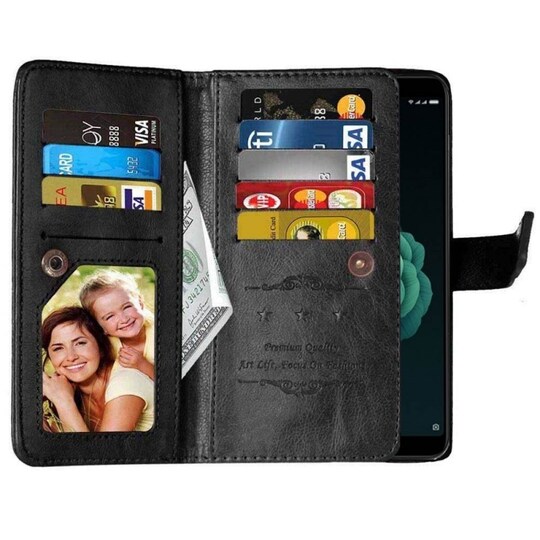 Lompakkotelo Flexi 9-kortti Xiaomi Mi A2  - musta