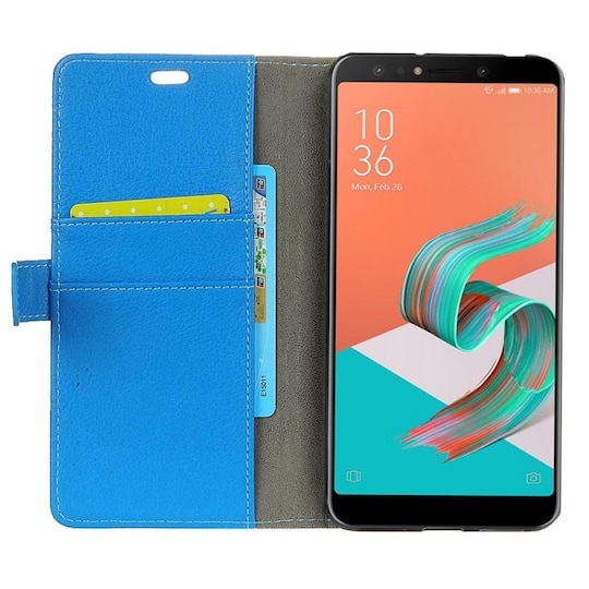 Lompakkokotelo 2-kortti Asus Zenfone 5 Lite (ZC600KL)  - sininen