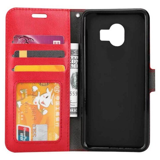 Lompakkokotelo 3-kortti Samsung Galaxy J4 2018 (SM-J400F)  - punainen