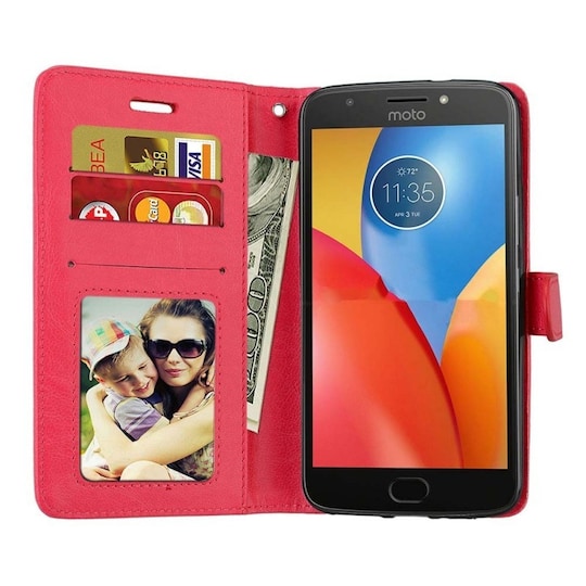 Lompakkokotelo 3-kortti Motorola Moto G5S Plus  - punainen