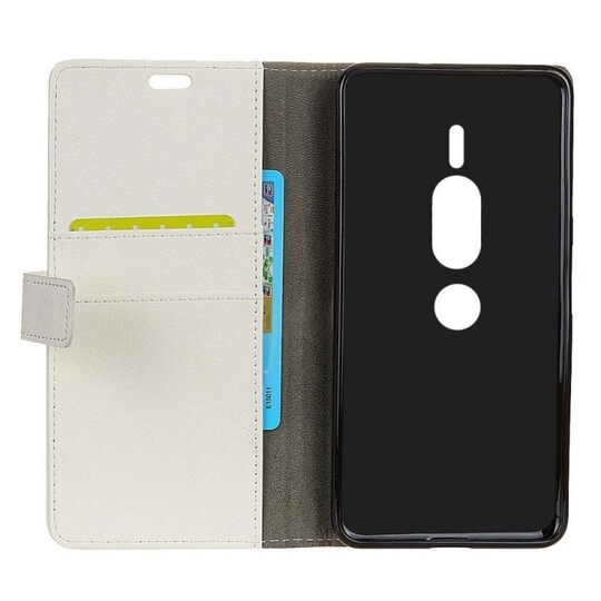 Lompakkokotelo 2-kortti Sony Xperia XZ2 Premium (H8166)  - valkoinen