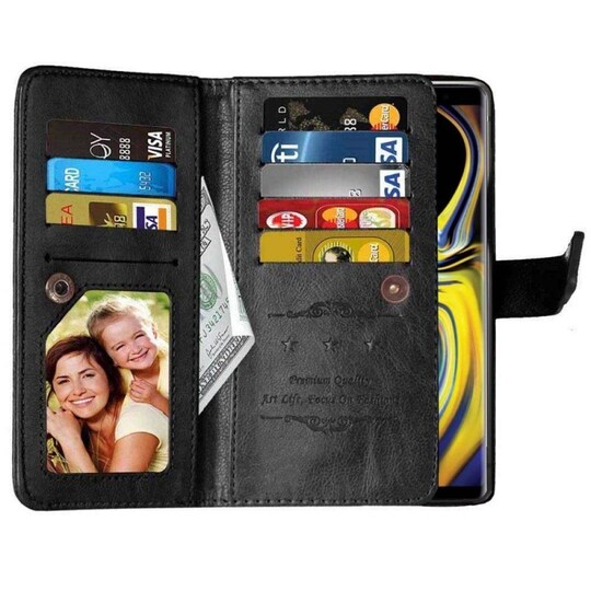 Lompakkotelo Flexi 9-kortti Samsung Galaxy Note 9 (SM-N960F)  - musta