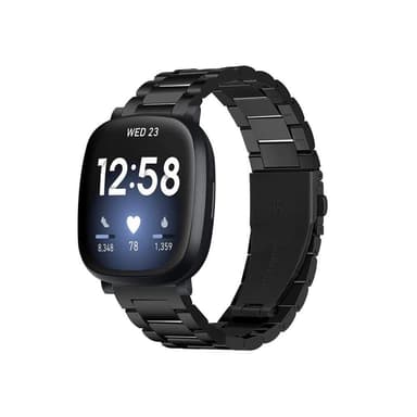 Fitbit Versa 3 / Sense rannekoru ruostumaton teräs musta