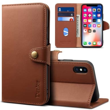 Denior matkalaukku nahka 3-korttinen Apple iPhone XS Max (6,5 ")  - ru