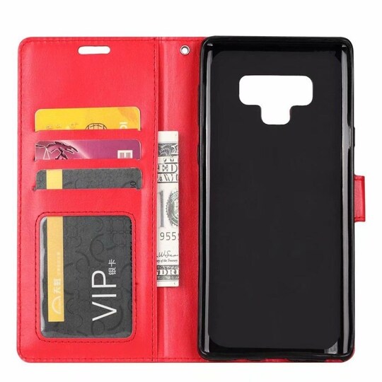 Lompakkokotelo 3-kortti Samsung Galaxy Note 9 (SM-N960F)  - punainen