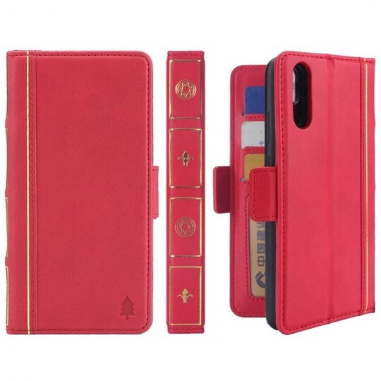Retro kirja lompakko 2i1 Huawei P20 (EML-L29)  - punainen
