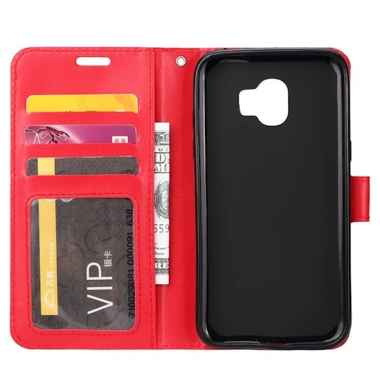 Lompakkokotelo 3-kortti Samsung Galaxy J6 Plus (SM-J610F)  - punainen