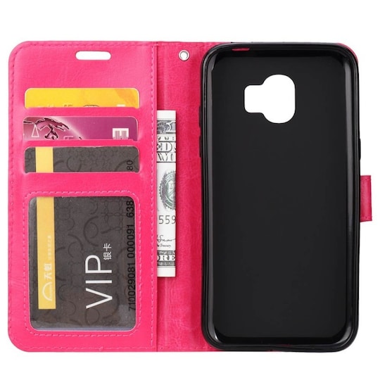 Lompakkokotelo 3-kortti Samsung Galaxy J4 Plus (SM-J415F)  - pinkki