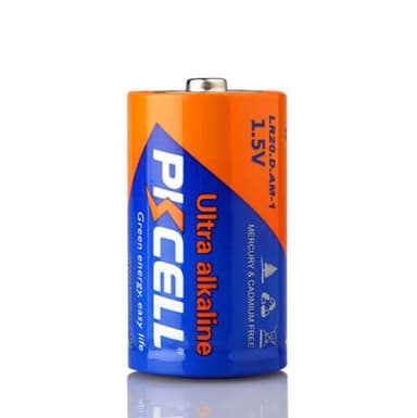 PKCELL-paristot, 1,5 V alkalinen D / LR20, 2 kpl