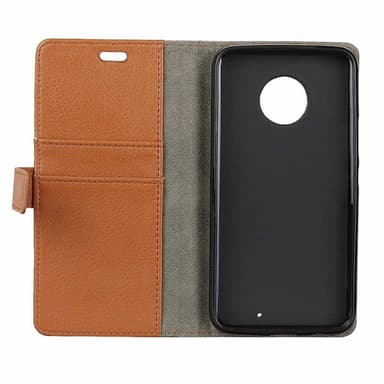 Lompakkokotelo 2-kortti Motorola Moto G6 Plus (XT1926)  - ruskea