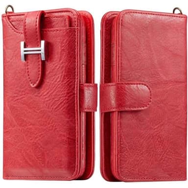 Lompakkokotelo 3i1 9-kortti Samsung Galaxy S6 Edge (SM-G925F) - punai
