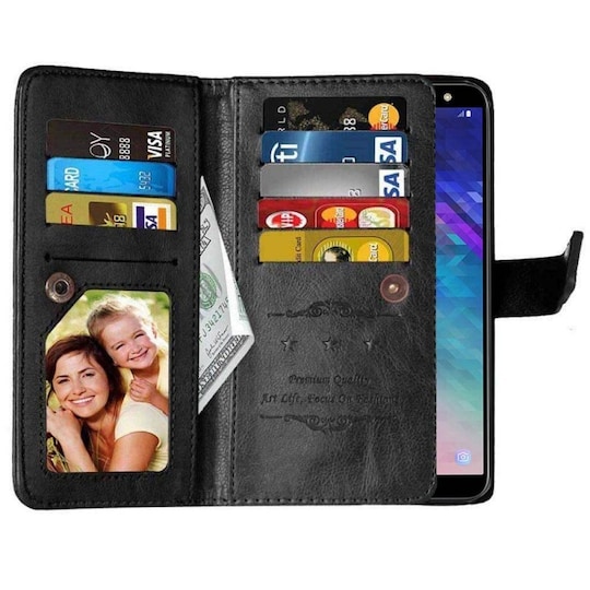 Lompakkotelo Flexi 9-kortti Samsung Galaxy A6 Plus 2018 (SM-A610F)  -