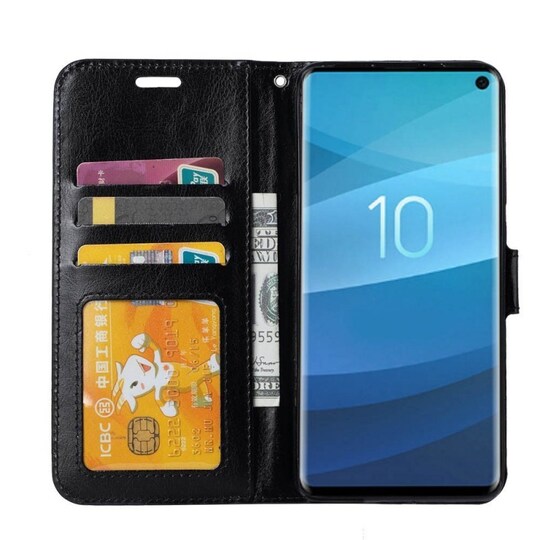 Lompakkokotelo 3-kortti Samsung Galaxy S10 (SM-G973F)  - musta