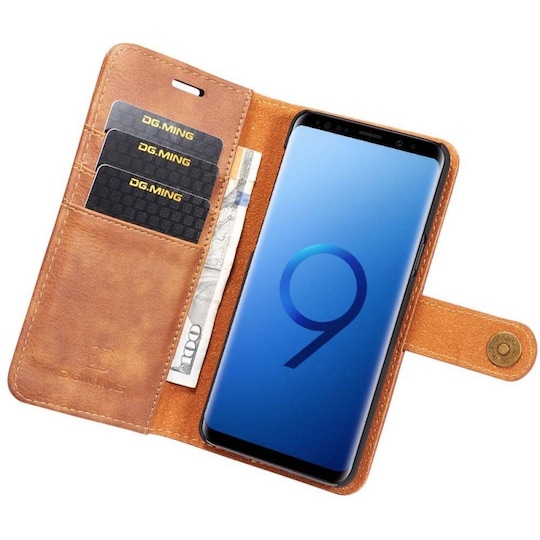 Lompakkokotelo DG-Ming 2i1 Samsung Galaxy S9 Plus (SM-G965F)  - ruskea