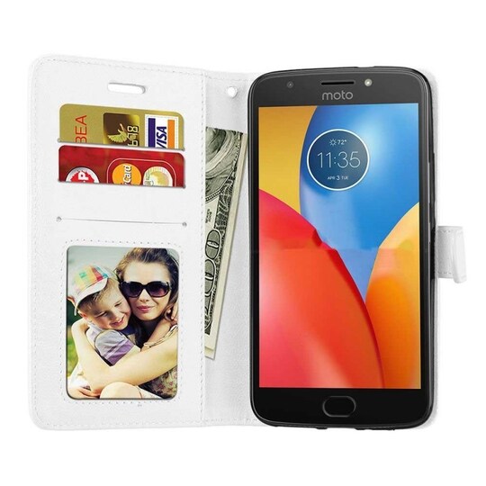 Lompakkokotelo 3-kortti Motorola Moto G5s (XT1794)  - valkoinen