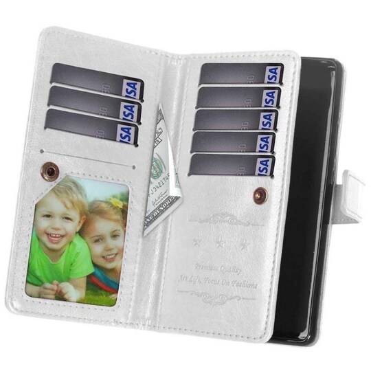 Lompakkotelo Flexi 9-kortti Huawei Honor 7 (PLK-L01)  - valkoinen