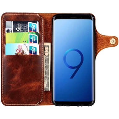 Lompakkokotelo 3-kortti aito nahka Samsung Galaxy S9 (SM-G960F)  - rus