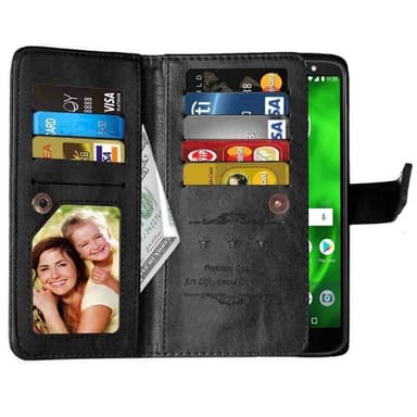 Lompakkotelo Flexi 9-kortti Motorola Moto G6 Play (XT1922)  - musta