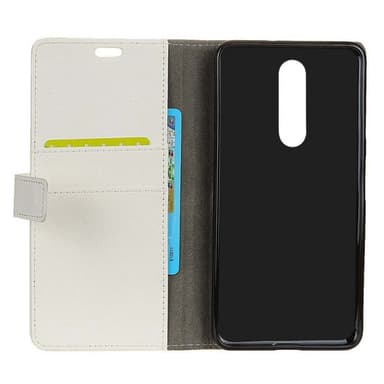 Lompakkokotelo 2-kortti Nokia 5.1 Plus (TA-1109)  - valkoinen