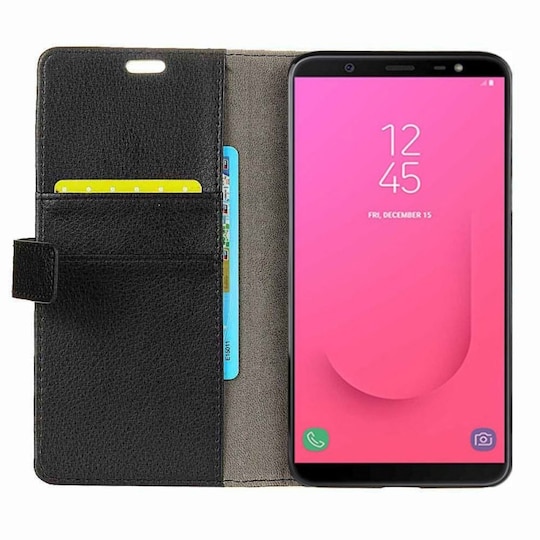 Lompakkokotelo 2-kortti Samsung Galaxy J8 2018 (SM-J800F)  - musta